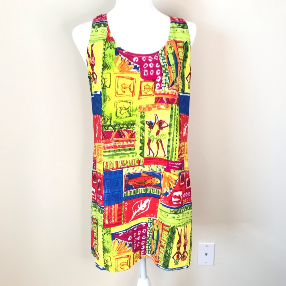 Colorful Shift Mini Dress - Picture 2 of 8